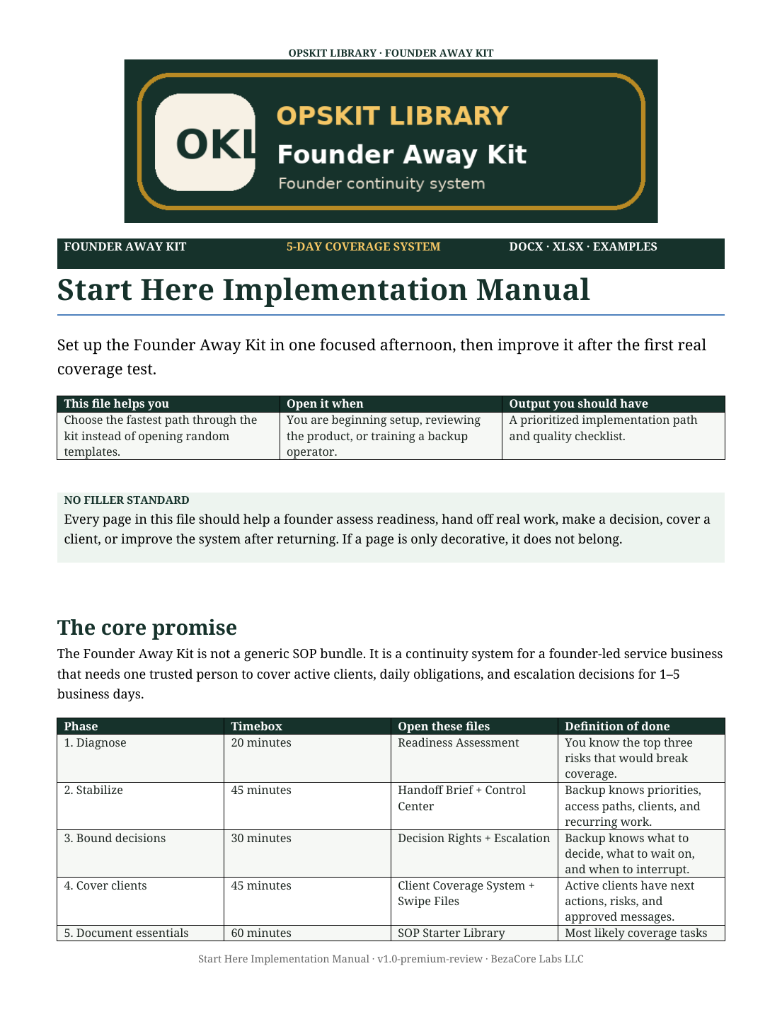 Founder Away Kit preview page 1